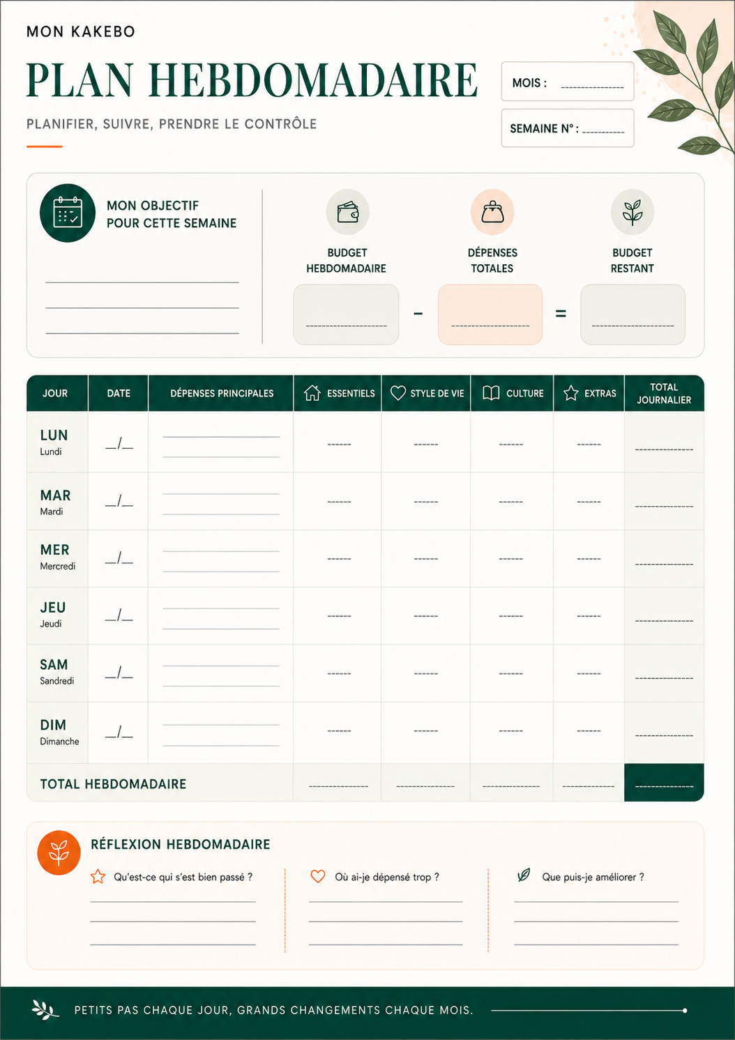 kakebo hebdomadaire pdf à imprimer