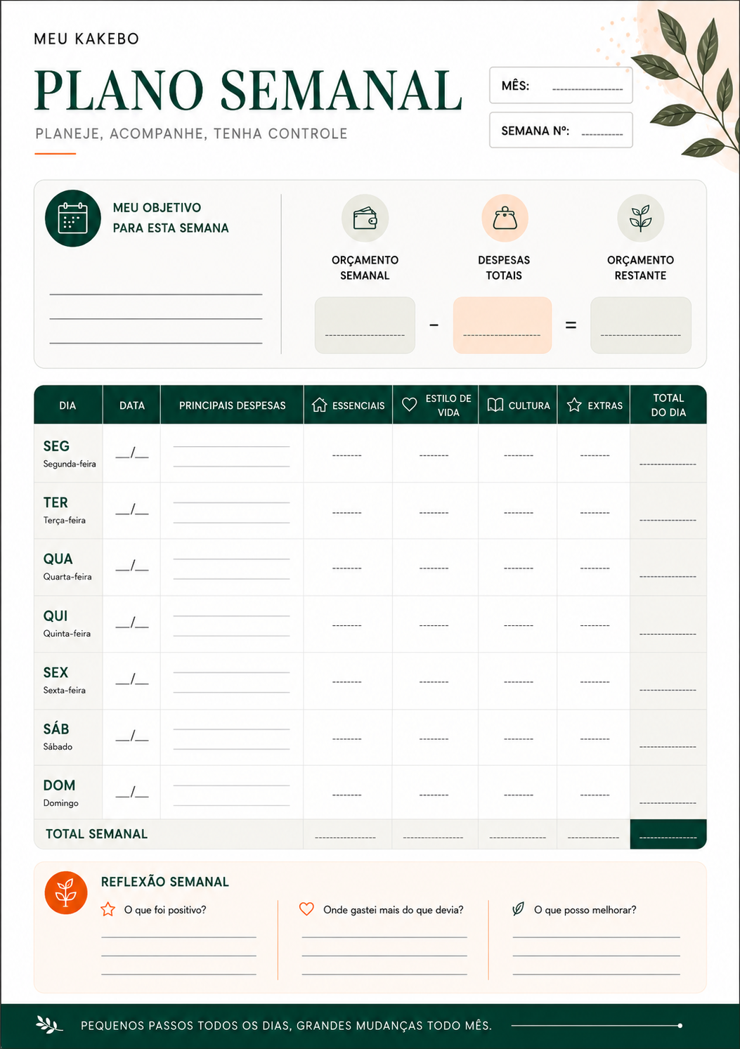 plano semanal kakebo pdf para imprimir